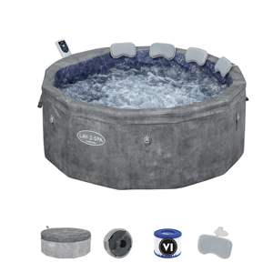 2025 nouveauté extérieur 4-6 personnes 1.70m X 65cm Jacuzzi rond gris Carrara mousse vague <span class=keywords><strong>gonflable</strong></span> bain à remous <span class=keywords><strong>SPA</strong></span> - Product Image 2