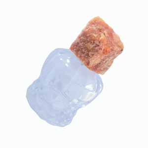 Flacon de parfum en verre premium avec couvercle en aventurine rouge naturelle - Product Image 4