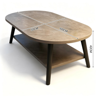 Table basse ovale durable - Design compact et discret pour les petits salons, chambres à coucher, utilisation à côté du canapé - Minimaliste et écologique