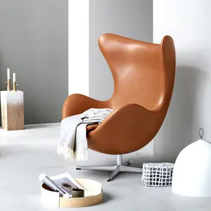 Sıcak satış modern yaratıcı tasarlanmış kavisli lüks deri garip şekilli kanepeler yumurta eğlence sandalye yumurta sandalye tekli koltuk