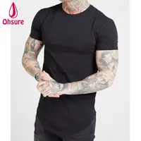 Camiseta de spandex masculina, camiseta fitness de algodão respirável para treino, estilo americano, roupa de academia