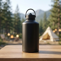 Bouteille d'eau isotherme en acier inoxydable de grande capacité (64 oz) écologique pour adultes, camping, isolation thermique de 6 à 12 heures