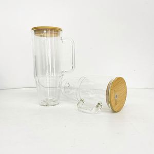 Meilleures ventes : Gobelet pré-percé à paillettes pour sublimation avec poignée, 32 oz et 40 oz, et Mug en verre cristallin réutilisable pour films UV DTF, 32 oz et 40 oz - Product Image 1