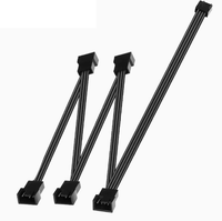 Kabel adaptor kipas komputer - Kabel kipas datar tembaga penuh tipe M 4-pin kecil, satu-ke-dua hingga satu-ke-enam