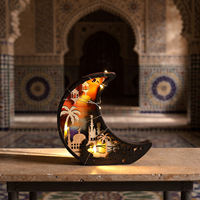 Lampe à bougie LED en forme de lune pour la décoration de l'Aïd, décoration de l'Aïd, décorations musulmanes islamiques Mubarak, éclairage de fête à domicile