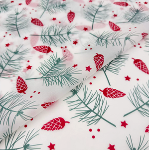 Christmas <b>red</b> and green pinecone patterned tissue paper handmade gift packaging DIY packaging <b>materials</b> paper gift - Product Image 1