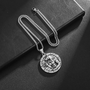 Yunnique Ancient Egyptian Animal Zodiac Anubis Round Pendant Necklace Titanium Steel Unisex Hip Hop Jewelry - Product Image 4