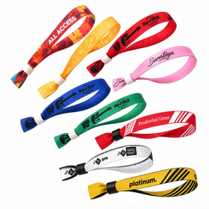 Bracelet en polyester personnalisé avec capteur de température et code QR, modèle Die Line, écologique pour événements - Product Image 1