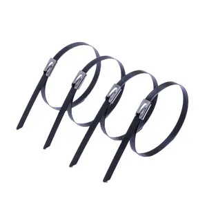 high quality stainless steel cable zip tie 100pc Good Reputation PVC Covered Stainless Steel Cable Tie