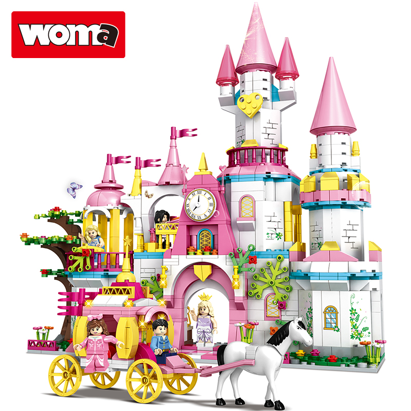 WOMA TOYS Girls Princess Castle House Building Block Brick Sets For Kids Assembly Christmas Birthday Gift Construction Toy