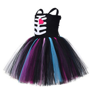 Nuevo Vestido de Disfraz de <span class=keywords><strong>Bruja</strong></span> para Niñas, Falda Tutú Esponjosa del Día de Muertos, Disfraz de Halloween - Product Image 3