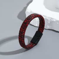 Bracelet personnalisé en acier inoxydable et cuir, bracelet en cuir tressé, bracelet à breloques tendance
