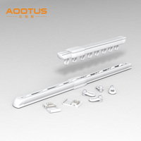 Kit de tringle à rideaux télescopique réglable en gros, rail en aluminium extensible sans mesure avec patins, supports et embouts