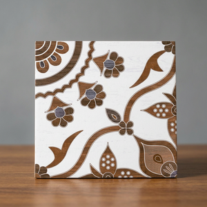 Carreaux de sol en céramique émaillée effet marbre Creta Beige 40x40cm, finition brillante, qualité supérieure - Product Image 6