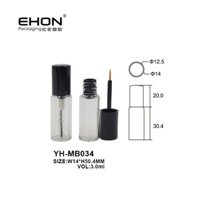 Tube de mascara en PETG rond classique de petite capacité (3 ml) avec impression sérigraphique et bouchon à vis, tubes vides pour cils, pour usage cosmétique - Product Image 2