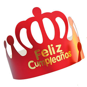 Abito corona spagnola carta oro e bianco carta per bambini cappello per compleanno festa di compleanno per adulti - Product Image 4