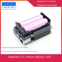 Baterai lithium Raspberry Pi 3B+/4B 18650, papan ekspansi daya UPS (Uninterruptible Power Supply)