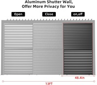 Accessoire de pergola à lames 94AS, grille en aluminium, intimité optimale, volet fixe latéral, mur de jardin moderne, durable, résistant au vent
