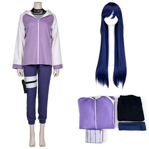 Costume de cosplay de style ninja d'anime pour Halloween, veste et pantalon violets pour femmes, ensemble complet, tenue de jeu de rôle pour le carnaval, costume de scène - Product Image 1