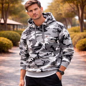 Fabricantes de Ropa Personalizada, Sudadera al por Mayor, Ropa Casual de Calle, Sudadera con Capucha de Forro Polar, Sudadera con Capucha de Manga Larga con Estampado de Camuflaje - Product Image 4