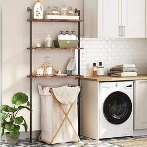 Étagère de rangement à 3 niveaux en métal brun rustique, à placer au-dessus des toilettes, pour salle de bain, cuisine, design personnalisable - Product Image 4