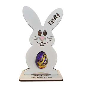Personalised <strong>Easter</strong> <strong>Egg</strong> Rabbit Holder Decoration Bunny Treat <strong>Kinder</strong> <strong>Egg</strong> Hunt Gifts for Kids - Product Image 5