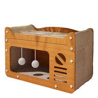 Lit-griffoir pour chat résistant à l'usure et sans débris, 2 en 1, intégré, toutes saisons, maison-canapé pour chat, jouet anti-griffures pour chat