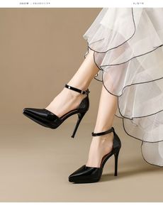 Lady <span class=keywords><strong>Stiletto</strong></span> Mujeres Tacones Altos Cuero Fiesta Oficina Boda Señora Vestido Zapatos - Product Image 6