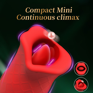<span class=keywords><strong>Vibratore</strong></span> in Silicone a 10 velocità <span class=keywords><strong>con</strong></span> 10 modalità di morso della bocca che lecca la <span class=keywords><strong>lingua</strong></span> femminile stimolatore anale a punto G del capezzolo - Product Image 2