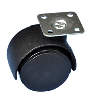 Produits d'usine source, roulettes de meubles en nylon à plaque pivotante solide de 2 pouces, capacité de charge de 35 kg, utilisation au bureau