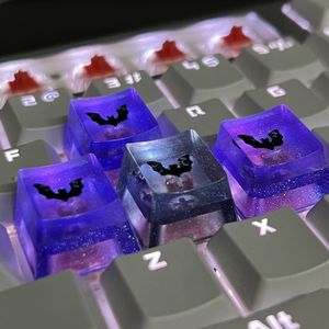Spot résine goutte à goutte translucide Halloween Keycaps personnalisé chauve-souris arbre croisé clavier mécanique Keycaps - Product Image 2