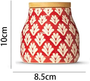 Pot de rangement en céramique rouge, avec Relief créative, parfumé, Table basse, organisateur de thé, bureau, pots de bonbons, pot de rangement - Product Image 2