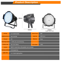 Nouvelle lampe LED Par 54x3W pleine couleur pour scène, éclairage mural, 8 canaux, adaptée pour DJ, club, discothèque, concert