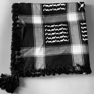 Arab Colorful Square Kafiya Keffiyeh Middle Eastern Scarf Warp With Aqel Rope Muslim Shemagh Scarf - Product Image 4