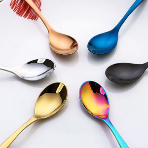 Cucchiaio da Dessert colorato riutilizzabile per bambini in acciaio inossidabile per caffè cucchiaini d'oro gelato commestibile cucchiaino da caffè - Product Image 6