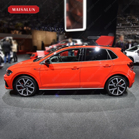 Neues Karosserie-Kit im GTI-Stil aus Schwarzem Kunststoff für Volkswagen Polo 2019 Facelift mit Frontstoßstange, Seitenschwellern und Diffusor-Upgrade