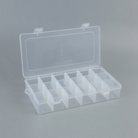 Boîte cadeau rectangulaire en plastique PP recyclable, personnalisable, réglable, à 18 compartiments, imprimée en sérigraphie