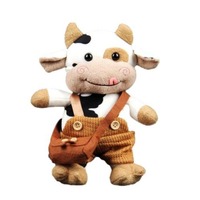Gros Brun Vache Bovins Lait Doux Oreiller Animaux En Peluche Câlin Conception Playtime En Peluche Figure Jouets