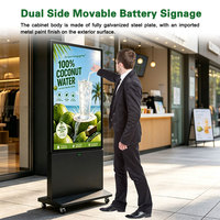 Affichage numérique extérieur de 55 pouces entièrement laminé IP66, monté sur pied, double face, alimenté par batterie, écran LCD autoportant