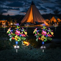 Lampe solaire à fleurs changeant de couleur RVB, s'allume automatiquement au crépuscule, pour la décoration de mariage, de fête, de festival, de vacances