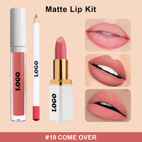 Kit Lèvres 3D - Rouge à Lèvres Liquide Longue Tenue, Crayon à Lèvres & Gloss à Finition Brillante, Formule Végétale & Minérale pour des Lèvres Plus Volumineuses