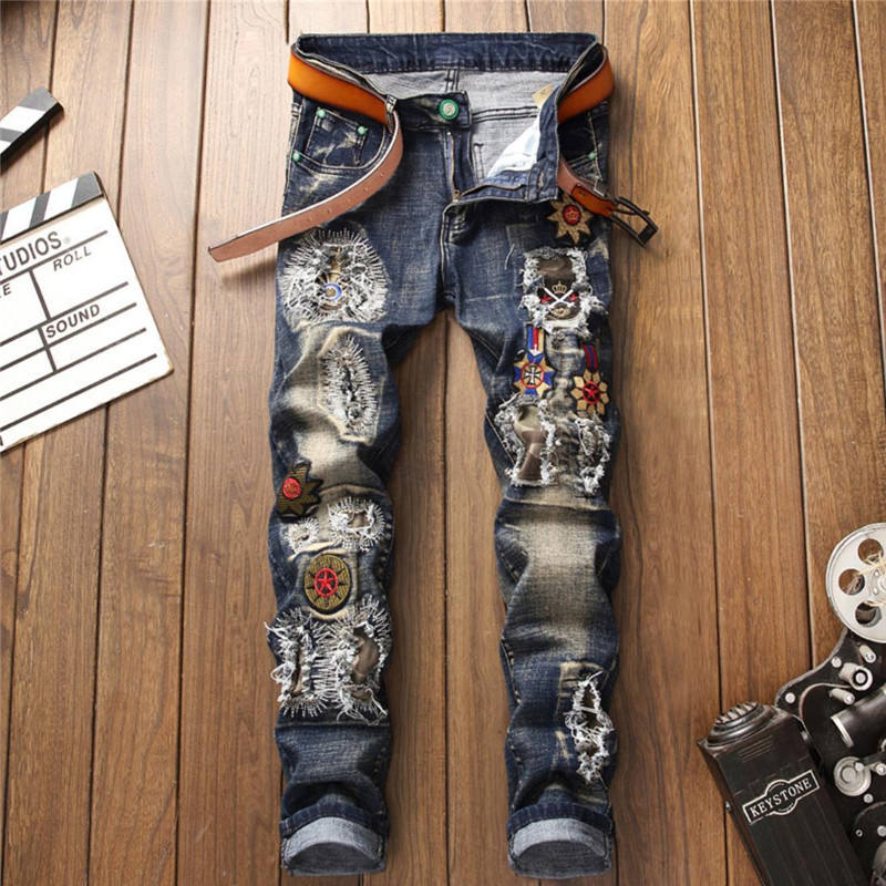 Stickered Jeans Men's Denim Style 2025 New Design
