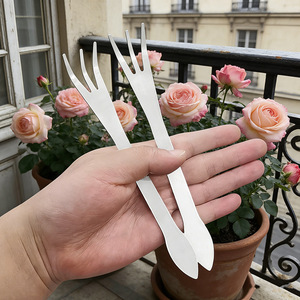 Râteau à bonsaï, râteau à trois griffes en acier inoxydable pour usage domestique, couteau à presser le sol à double tête, outil de débuddement pour travaux manuels - Product Image 5