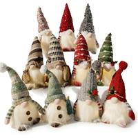 Gnome de Noël lumineux à LED en gros - Poupée à chapeau tricoté flocon de neige et lumière chaude - Décoration de table festive pour intérieur