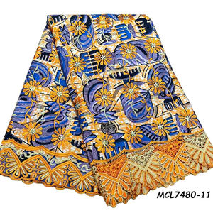 <span class=keywords><strong>Pagne</strong></span> Africain en Coton Ciré, Tissu Imprimé Motif Holand Grand Super <span class=keywords><strong>Doré</strong></span> - Product Image 1
