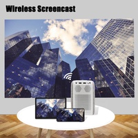 CRE CR32 a prueba de polvo inteligente WIFI 3D LCD Video Android IPTV LED Proyector de cine en casa con arte de tela