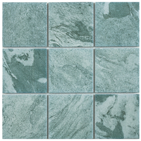 Mosaïque en céramique imitation marbre style Bali Sukabumi, idéale pour la décoration murale intérieure, carreaux verts pour piscine.