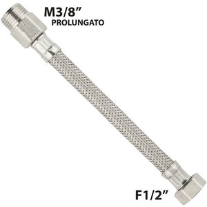 M 3/8 Manguera Flexible Extendida de Acero Inoxidable F 1/2-CM 35 para Aplicaciones de Herramientas de Torneado - Product Image 2