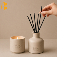 FUBEI LIVING Vente en gros Ensemble bougie en céramique parfumée à deux mèches et diffuseur à bâtonnets, avec boîte cadeau personnalisable