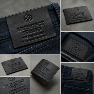 Etichette in Pelle Nera Ecologiche Personalizzate con Logo in Rilievo per Abbigliamento, <span class=keywords><strong>Forma</strong></span> Rettangolare in Rotolo - Product Image 3